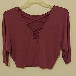 Charlotte russe maroon v neck shirt
